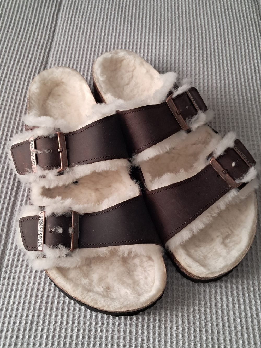 Birkenstock Arizona, Shearling, Oiled Leather, Size 41